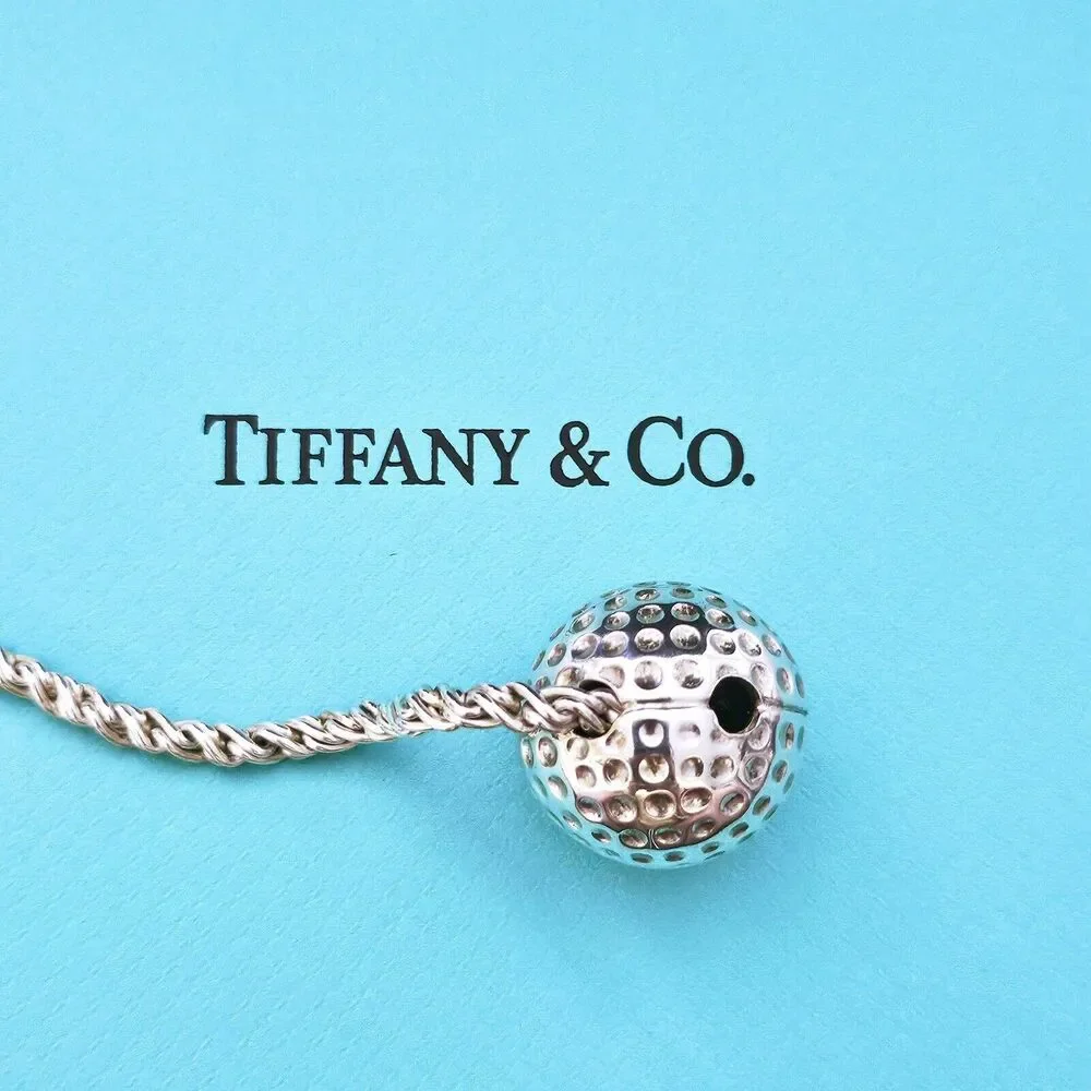 EXTREMELY RARE Vintage 1980s Tiffany & Co. Golf Ball and Tee Silver Key Ring